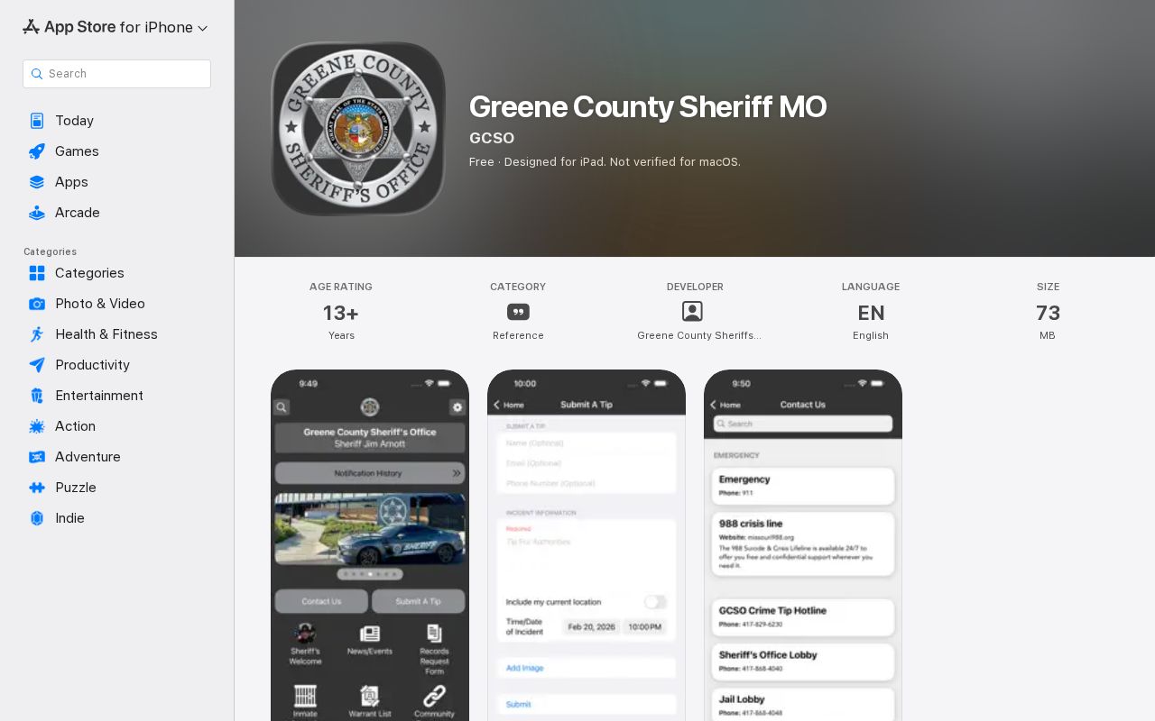 Greene County Sheriff mobile app for jail and release information access